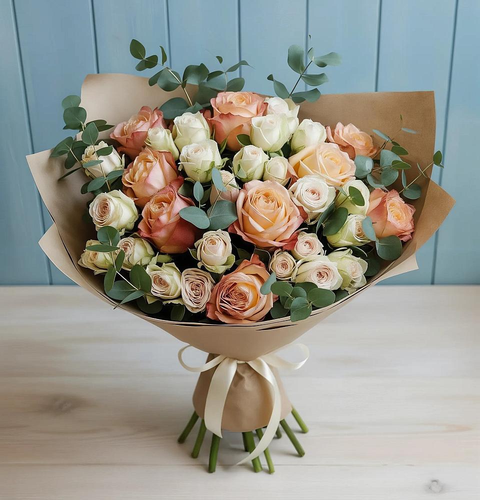 Букет цветов из: Альстромерии и Розы в Наро-Фоминске