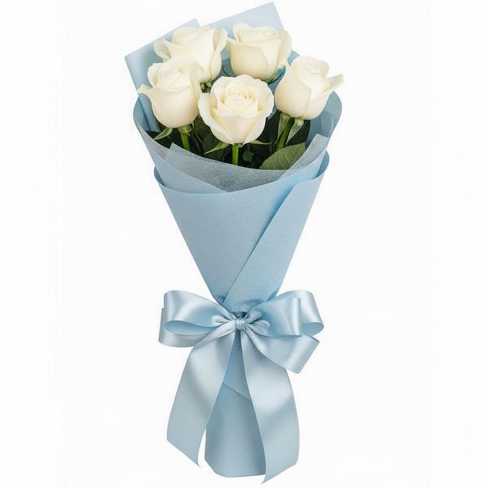 Букет 5 Белых роз Проуд в Наро-Фоминске