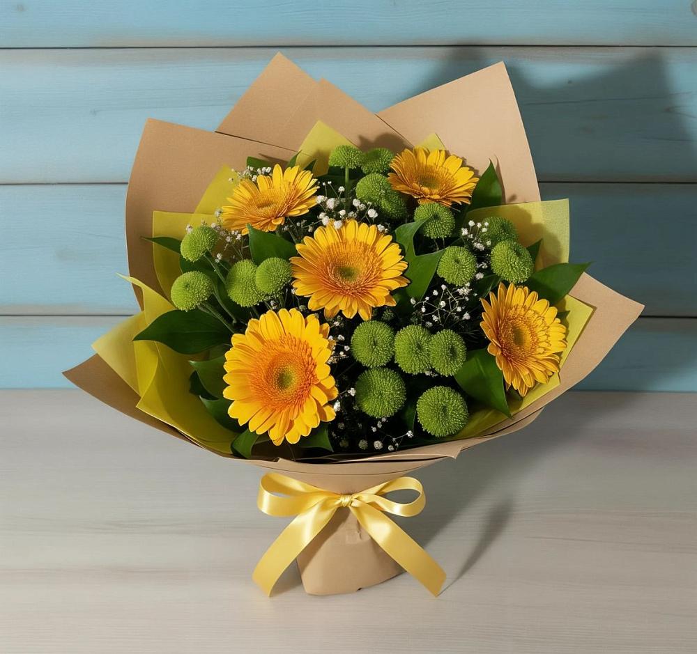 Букет цветов из: Герберы и Хризантемы в Наро-Фоминске