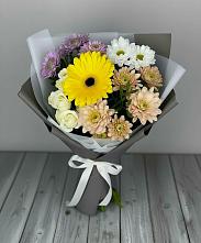 Букет цветов из:  Розы, Герберы и Хризантемы в Наро-Фоминске